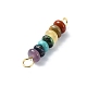 7 Chakra Gemstone Beaded Connector Charms PALLOY-JF02531-02-4