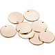 BENECREAT 24 PCS 18K Gold plated Flat Round Shape Blank Pendants Stamping Blanks for Bracelet Earring Pendant Charms Dog Tags - 16mm in diameter KK-BC0003-83G-1