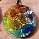 Mixed Stone with Vortex Resin Pendant Necklace with Polyester Cord CHAK-PW0001-014-2