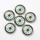 Dome/Half Round with Flower Pattern Luminous Flat Back Glass Cabochons for DIY Projects X-GGLA-L010-18mm-04B-3