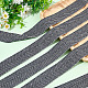 Benecreat 13.12 Yards schwarzes Teppichnahtband aus Baumwolle mit Fischgrätenmuster OCOR-BC0005-46-4