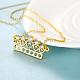 Women Golden Pated Brass Cubic Zirconia Heart Pendant Necklaces NJEW-BB00518-02-3