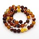 Round Dyed Natural Striped Agate/Banded Agate Beads Strands G-G582-8mm-16-2