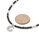 Collier pendentif lune en zircone cubique claire avec des chaînes de perles d'onyx noir naturel pour les femmes NJEW-JN04271-01-2