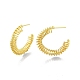 Brass Wire Swirl C-shape Stud Earrings EJEW-G322-04MG-3