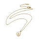 Natural Shell Teardrop Pendant Necklace with 304 Stainless Steel Cable Chains for Women NJEW-H162-02G-1