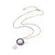 4 pièces 4 style naturel mixte pierres précieuses et coquille perle fleur pendentif colliers ensemble NJEW-JN04047-4
