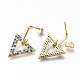 Brass Micro Pave Cubic Zirconia Dangle Stud Earrings EJEW-S208-129A-NF-3