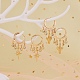 Orecchini a cerchio huggie pendenti in ottone cactus EJEW-SW00001-05-3