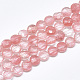 Perle di vetro di quarzo ciliegio fili G-S357-F014-1