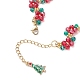 Рождественские браслеты из стеклянных бусин для женщин BJEW-MZ00239-4