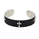 Unique 304 Stainless Steel Cross Cuff Bangles BJEW-O049-17-2