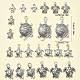 24 pièces 8 styles pendentifs tortue de mer en alliage de style tibétain FIND-YW0004-56-3