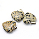 Coeur dalmatien naturel pendentifs jaspe G-Q438-04-2