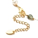 Bracelet de cheville en agate mousse naturelle et perle AJEW-AN00500-01-5