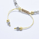 Bracelets de perles tressées de quartz nuageux naturel BJEW-I258-E05-2