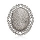 Oval antikes Silber überzogene Legierung Glas Cabochons PALLOY-J641-01AS-2