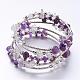 Five Loops Wrap Amethyst Beads Bracelets BJEW-JB02589-05-1