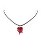 Halskette mit schmelzendem Herz aus Harz und gewachster Kordel für Frauen NJEW-TA00068-4