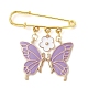 Broches esmaltados de aleación con dije de mariposa y flor para mujer JEWB-BR00144-3