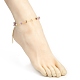 Ножные браслеты из бисера с кусочками натуральных смешанных драгоценных камней AJEW-AN00454-4