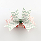 クリスマスグログランちょう結びワニのヘアクリップ  鉄のクリップ付き  レッド  プラチナ  110x146mm  クリップ：56x8mm PHAR-R167-20-2