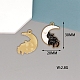 合金エナメルチャーム  ゴールドカラー  猫のチャーム  ムーン  30x20mm PW-WG68434-03-1