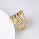 Unisex Brass Micro Pave Cubic Zirconia Wide Band Rings RJEW-BB20658-G-7-6