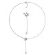 Christmas Snowflake with Pearl Tassel Pendant Lariat Necklace JN1055A-1