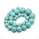 Turquesa sintética teñida hebras de perlas reronda G-N0077-01-2