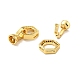 Rack Plating Brass Micro Pave Clear Cubic Zirconia Fold Over Clasps KK-E034-38G-2
