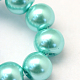 Cottura dipinto di perle di vetro perlato fili di perline rotondo X-HY-Q003-12mm-65-3