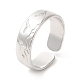 ステンレス鋼のオープンカフリング201個  女性のためのカモメの波の指輪  刻まれた鳥の指輪  ステンレス鋼色  usサイズ7（17.4mm）  6mm RJEW-E063-46P-1