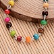 Trendy Wood Beaded Charm Anklets AJEW-AN00117-10-2
