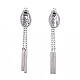 304 Stainless Steel Chain Tassel Earrings EJEW-I248-35-2
