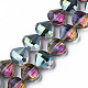 Electroplate Transparent Glass Beads Strands EGLA-N002-36-2