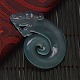 Chinoiserie Jewelry Natural Gemstone Agate Carved Dragon Pendants G-O001-15-2