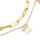 Brass Pendant Necklaces & Paperclip Chain Necklaces Sets NJEW-JN03027-2