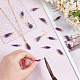 16Pcs Raw Rough Natural Amethyst Copper Wire Wrapped Pendants PALLOY-AB00104-3