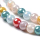 Opaque Electroplate Glass Beads Strands X-GLAA-P056-4mm-A01-3