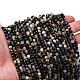 Натуральный черный турмалин бисер нитей&nbsp;LS-G-RM2025-C14-C-1