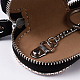 Porte-clés ovale en cuir tête de mort avec strass KEYC-K004-03-4