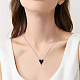Anattasoul 3 pièces 3 couleurs collier pendentif coeur strass NJEW-AN0001-69-6