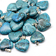 Corazón teñido colgantes de piedras preciosas naturales X-G-Q438-05-1