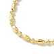 925 collier chaîne boule ovale en argent massif pour femme NJEW-A014-02G-3