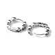 Серьги-кольца с зеленым кубическим цирконием и конским глазом EJEW-K083-34P-C-2