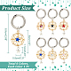 NBEADS 6 Pcs Flat Round with Star Shoe Charms PALLOY-AB00015-2