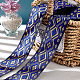 エスニックスタイルのポリエステルトリム  縫製装飾用ポリエステルリボン  ひし形のフラット  ブルー  2インチ（50mm）  約7.66ヤード（7m）/バンドル OCOR-WH0074-13-2