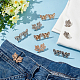 Wadorn 8 set 4 spille per bottoni jeans regolabili in lega di farfalla DIY-WR0003-44-4