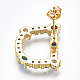 (Vente d'usine de fêtes de bijoux) clous d'oreilles en laiton micro pavé de zircone cubique EJEW-S201-41D-2